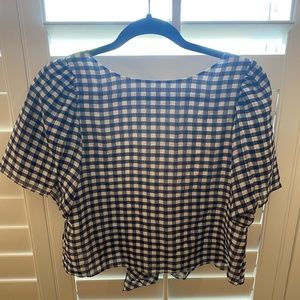 Club Monaco Silk Checkered Top